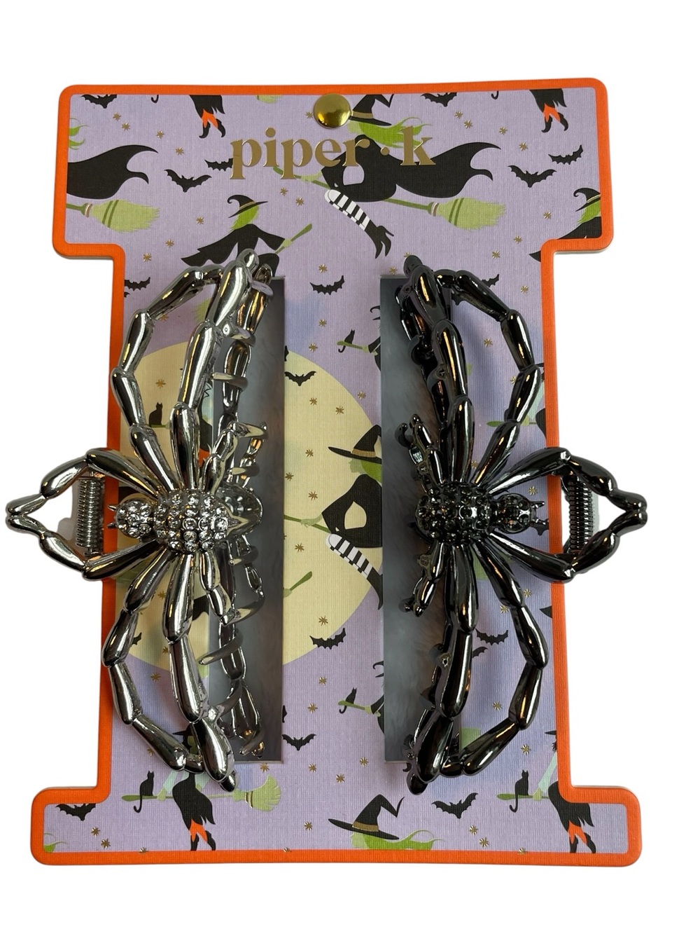Piper k Spider Hair Clips Set - Silver & Gunmetal